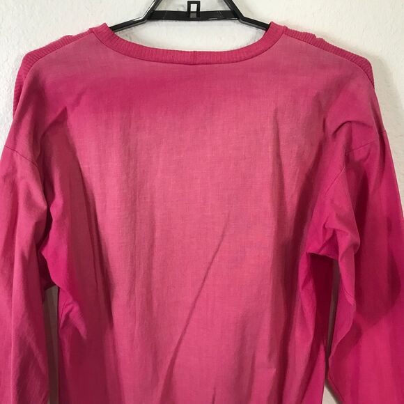 Vintage 80s Pro Spirit Shirt Size M/L Pink Long Sleeve Cotton Blend Logo - Picture 6 of 10